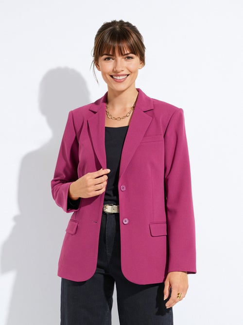 Veste blazer unie coupe droite col tailleur - Kiabi