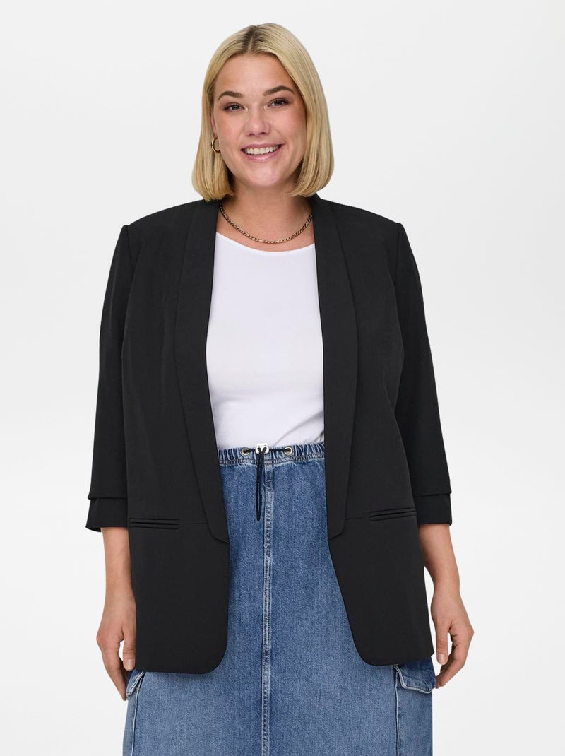 Veste blazer unie 'Only Carmakoma' Noir - Kiabi