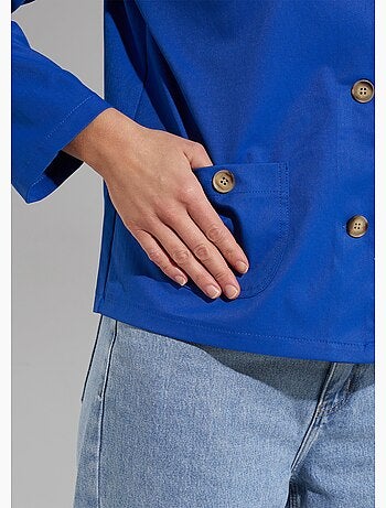 Veste boite en coton, avec col claudine - AFIBEL