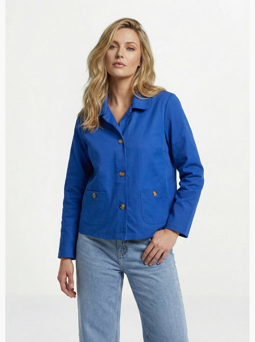 Veste boite en coton, avec col claudine - AFIBEL - Kiabi