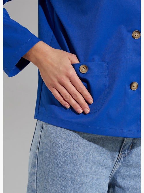 Veste boite en coton, avec col claudine - AFIBEL - Kiabi