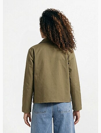 Veste boite en coton, avec col claudine - AFIBEL