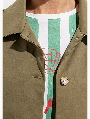 Veste boite en coton, avec col claudine - AFIBEL