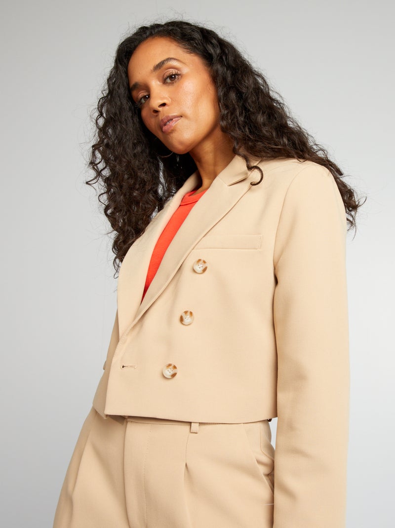 Veste boléro double boutonnage Beige - Kiabi