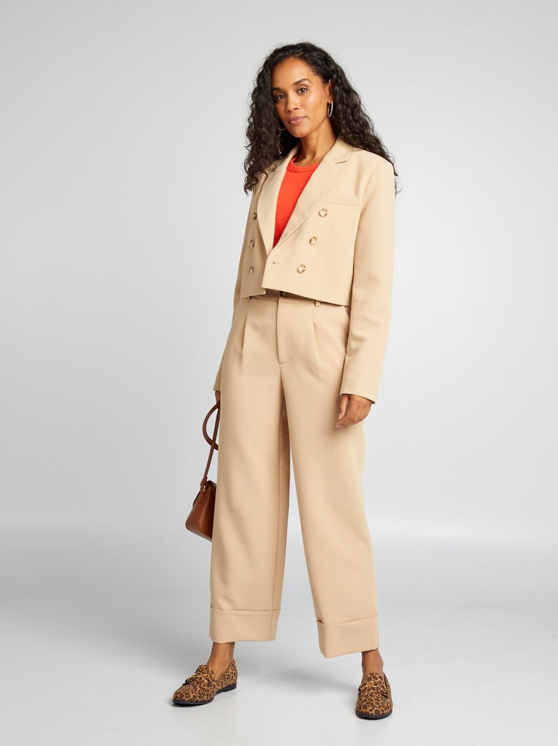 Veste boléro double boutonnage Beige - Kiabi
