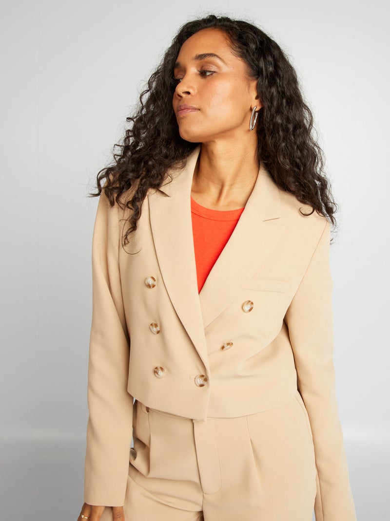 Veste boléro double boutonnage Beige - Kiabi