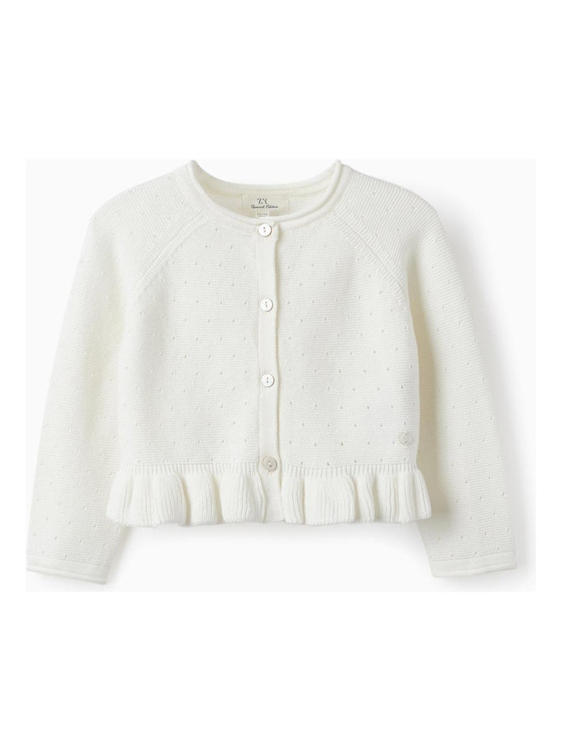 Veste boléro en maille perforée blanche pour bébé fille CÉRÉMONIE Blanc - Kiabi