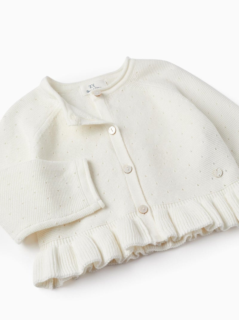 Veste boléro en maille perforée blanche pour bébé fille CÉRÉMONIE Blanc - Kiabi