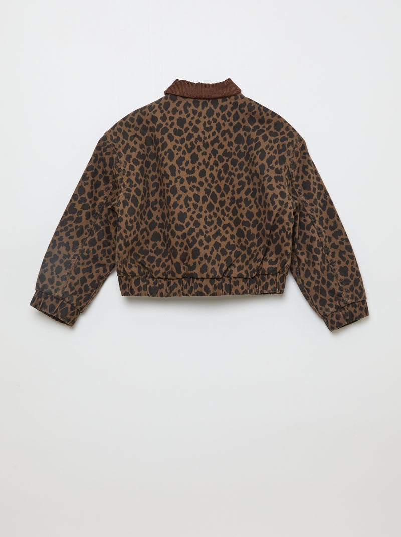 Veste bombée en jean Léopard - Kiabi