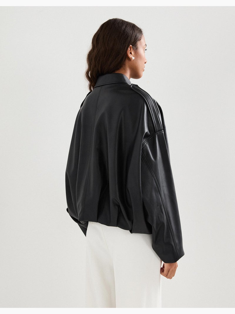 Veste bomber à effet de fourrure, MO Fashion Noir - Kiabi
