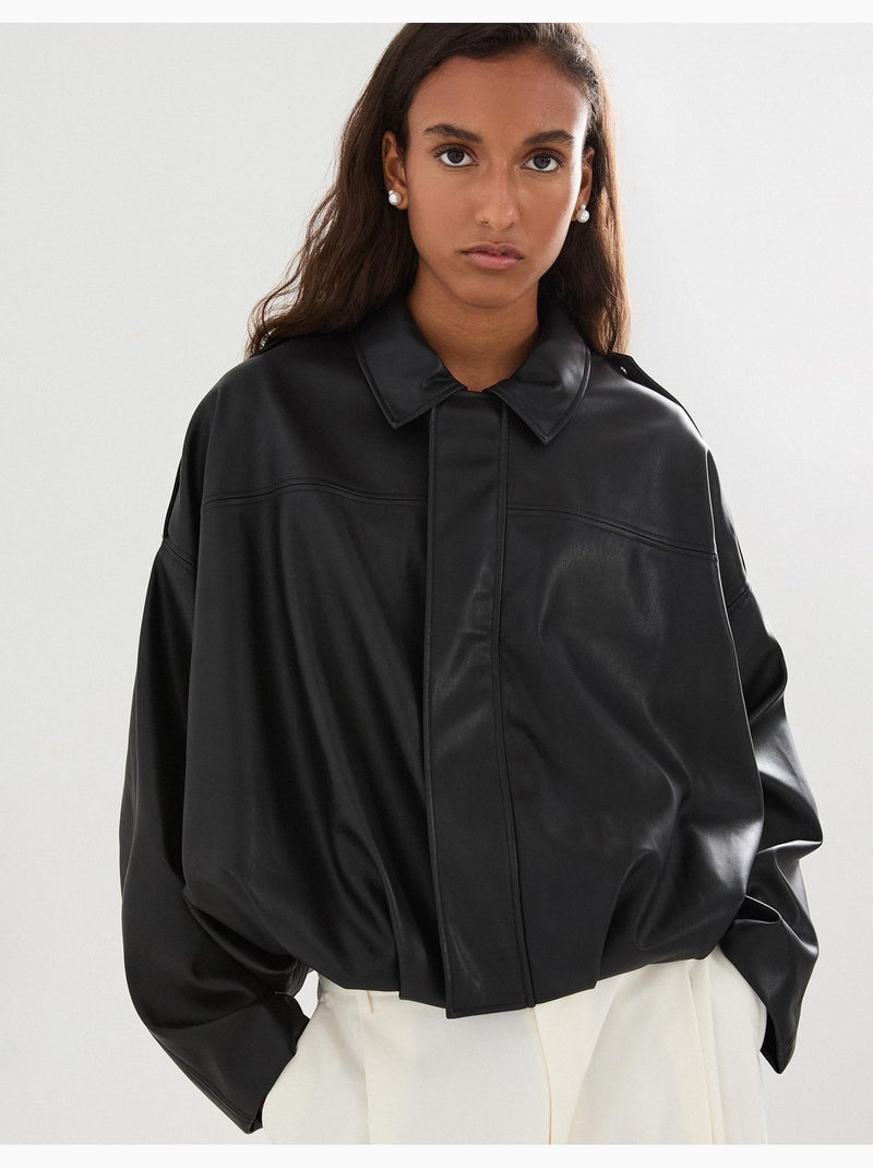 Veste bomber à effet de fourrure, MO Fashion Noir - Kiabi