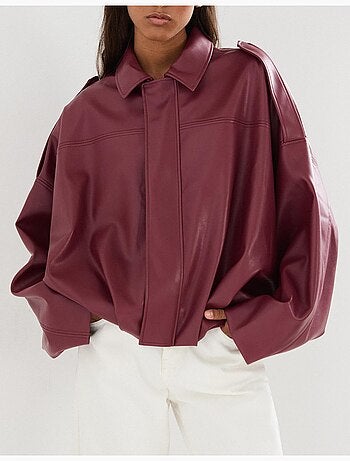 Veste bomber à effet de fourrure, MO Fashion