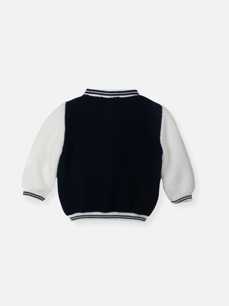 Veste Bomber Bleu Blanc - Kiabi