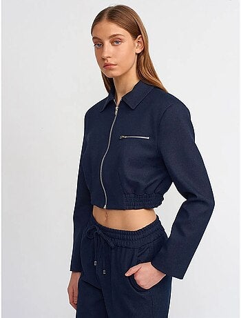 Veste Bomber Courte En Crêpe
