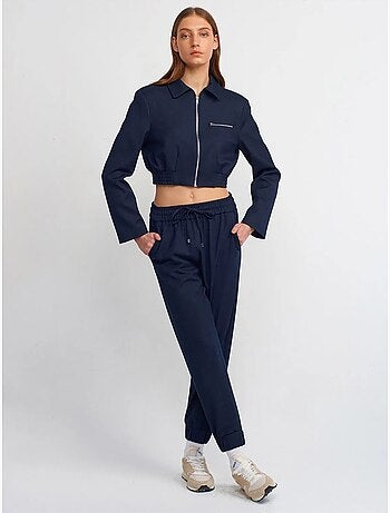 Veste Bomber Courte En Crêpe