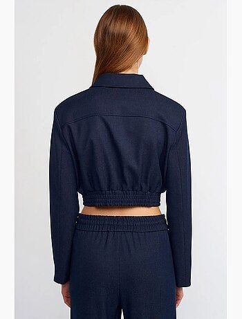 Veste bomber courte en crêpe dilvin