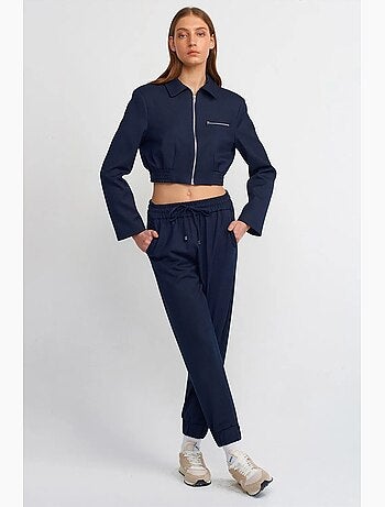 Veste bomber courte en crêpe dilvin