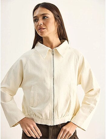 Veste bomber courte en popeline de coton lucci