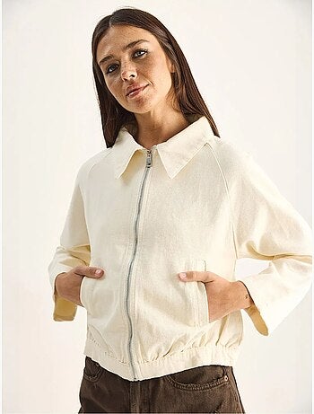 Veste bomber courte en popeline de coton lucci