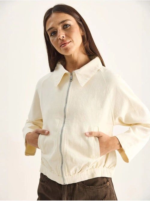 Veste bomber courte en popeline de coton lucci - Kiabi Veste bomber courte en popeline de coton lucci - Kiabi