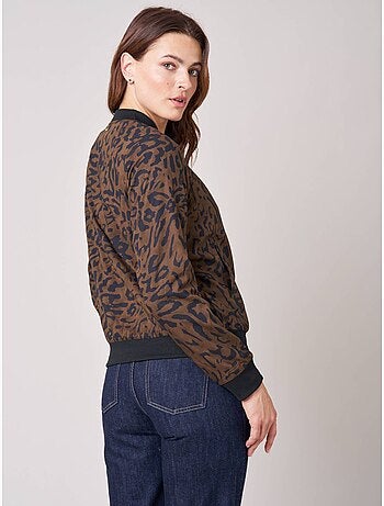 Veste bomber femme imprimé léopard 'deeluxe'
