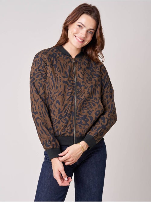 Veste bomber femme imprimé léopard 'deeluxe' - Kiabi Veste bomber femme imprimé léopard 'deeluxe' - Kiabi