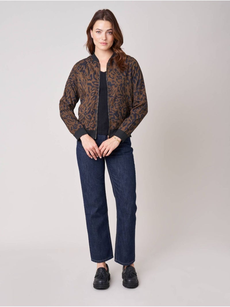 Veste bomber femme imprimé léopard 'deeluxe' Marron - Kiabi