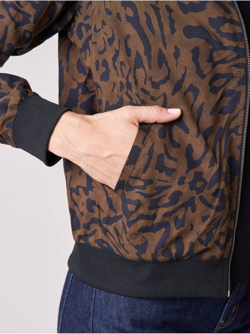Veste bomber femme imprimé léopard 'deeluxe' Marron - Kiabi