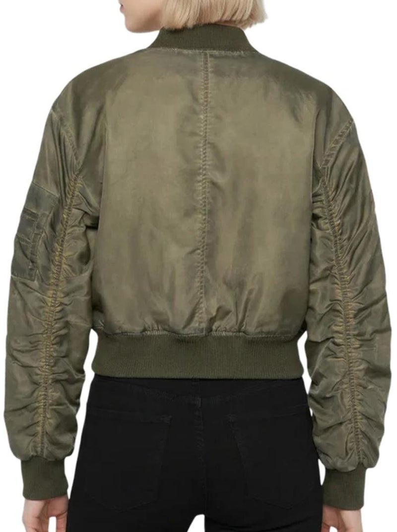 Veste Bomber Femme Schott Vert kaki clair - Kiabi