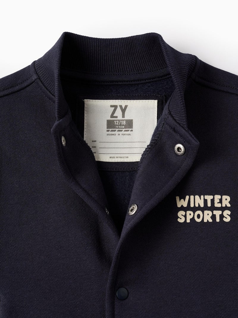 Veste Bomber Gratté Bleu foncé - Kiabi