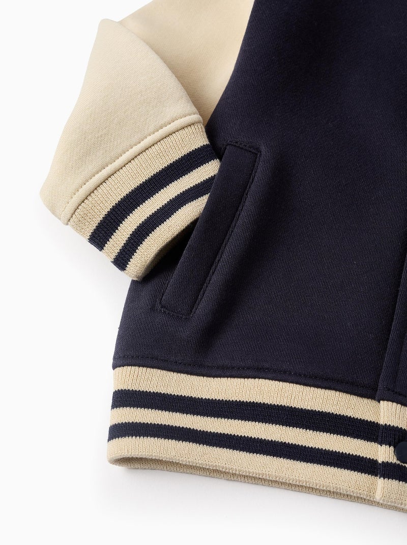 Veste Bomber Gratté Bleu foncé - Kiabi