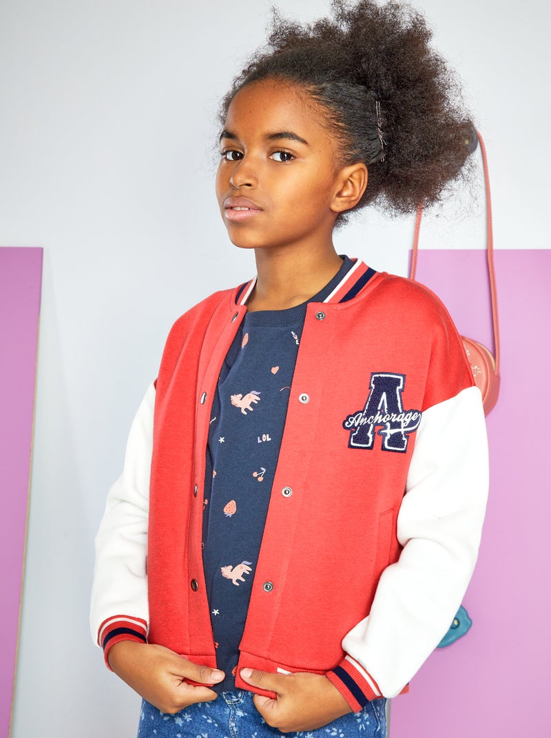 Veste bomber style campus Rose - Kiabi