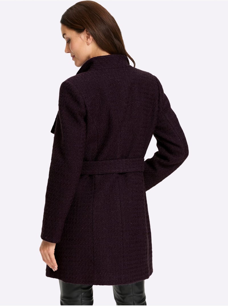 Veste Bouclée Aspect Bouclé élégant - Taille Standard - Helline Violet aubergine - Kiabi