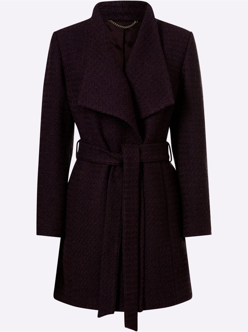 Veste Bouclée Aspect Bouclé élégant - Taille Standard - Helline Violet aubergine - Kiabi