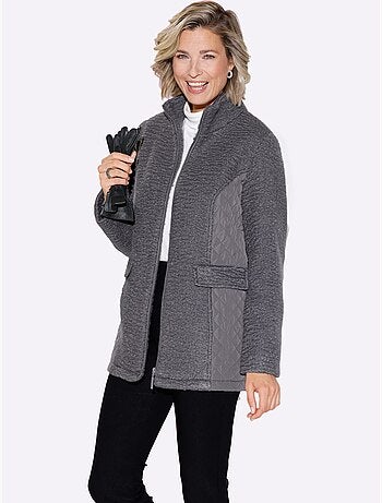 Veste bouclée coutures princesse structurantes - taille standard - moda vilona
