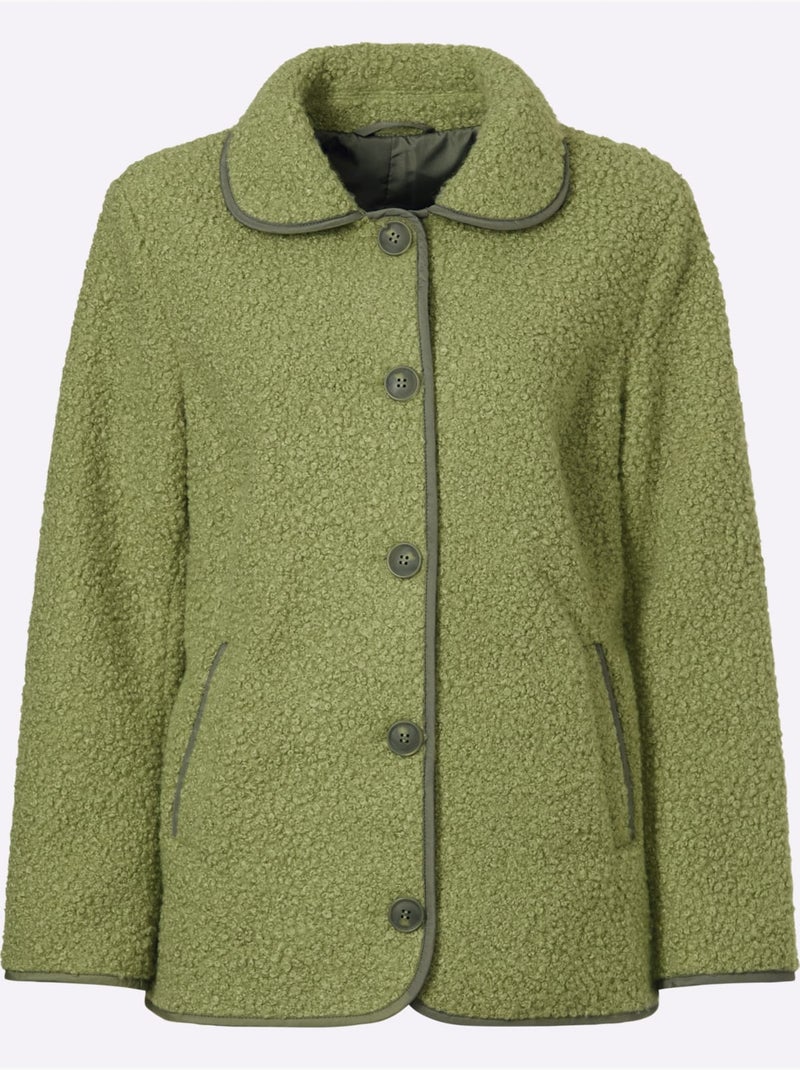 Veste Bouclée Qualité Bouclée Chaude - Taille Standard - Witt Bleu Vert Gris - Kiabi