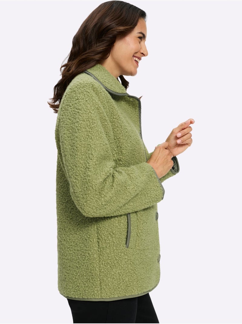 Veste Bouclée Qualité Bouclée Chaude - Taille Standard - Witt Bleu Vert Gris - Kiabi