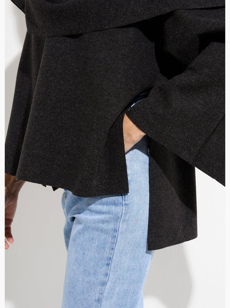 Veste bouton bijou métal et écharpe - AFIBEL Noir - Kiabi