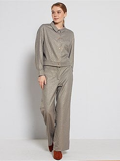 Veste boutonnée à carreaux - Kiabi