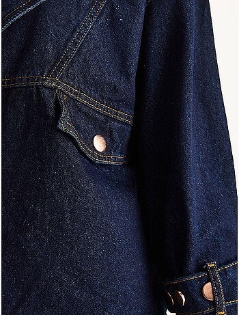 Veste boutonnée à col chemise en jean lucci