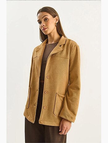 Veste boutonnée en gabardine lucci