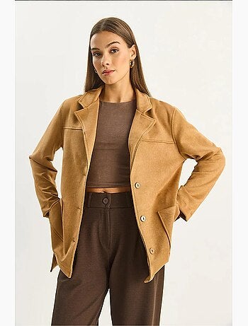 Veste boutonnée en gabardine lucci
