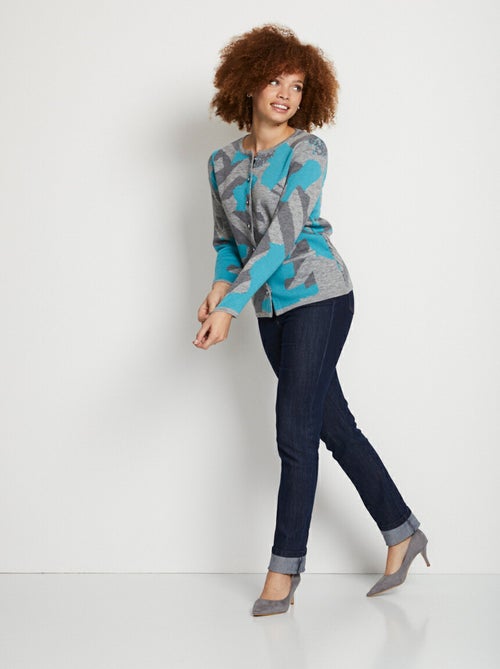 Veste boutonnée jacquard graphique - Afibel - Kiabi