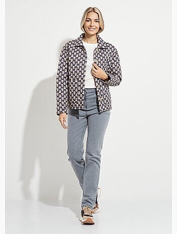 Veste boutonnée matelassée imprimée - Afibel