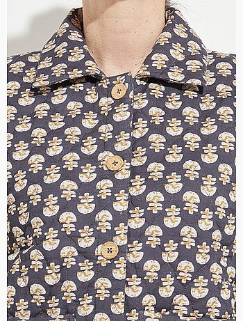 Veste boutonnée matelassée imprimée - Afibel