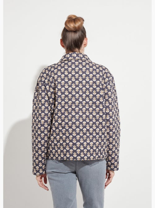Veste boutonnée matelassée imprimée - Afibel - Kiabi