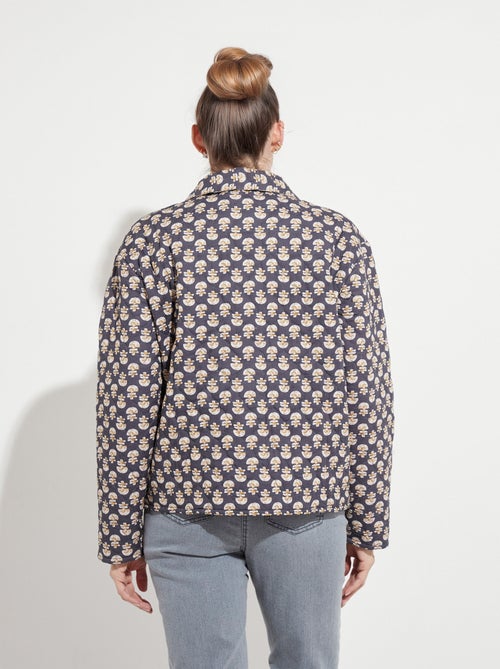 Veste boutonnée matelassée imprimée - Kiabi