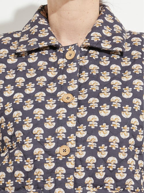 Veste boutonnée matelassée imprimée - Kiabi