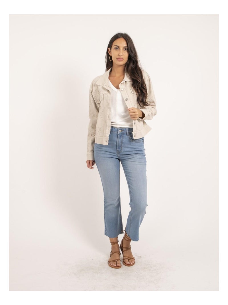 Veste broderies anglaises UKRINE Beige - Kiabi