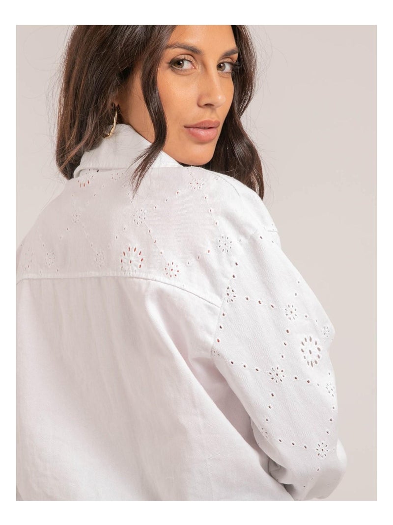 Veste broderies anglaises UKRINE Blanc - Kiabi